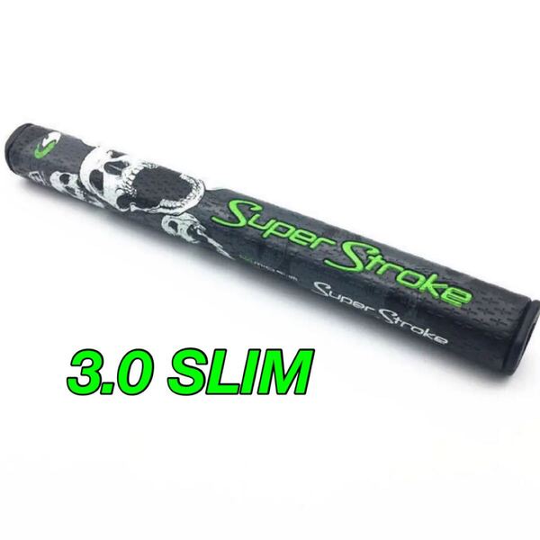 スーパーストローク パターグリップ スカル柄 グリーン SLIM3.0