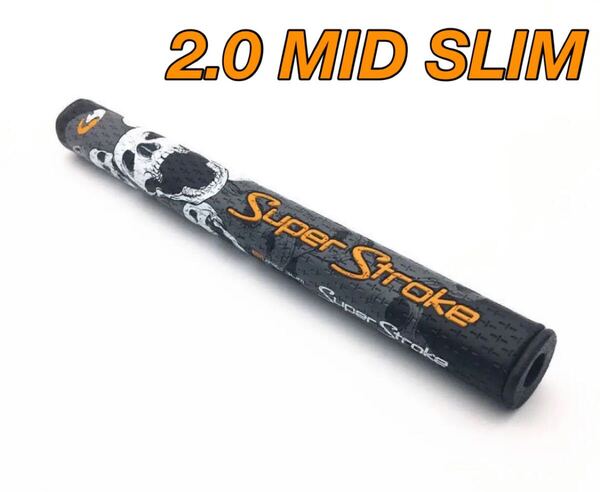 スーパーストローク パターグリップ スカル柄 オレンジ MID SLIM2.0