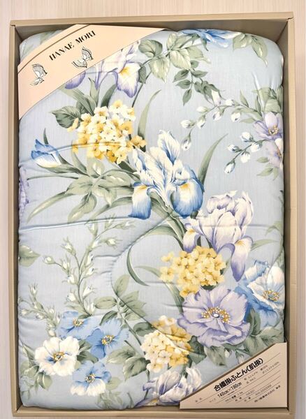 (送料無料)未使用品(ギフト解体品)HANAE MORI 森英恵 西川産業製 合繊肌掛け布団 シングル140×190㎝☆布団がわ 綿100%、中綿 ポリエステル