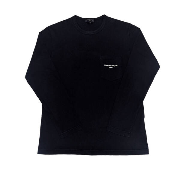 COMME des GARCONS HOMME ポケット付き長袖Tシャツ S AD2018 ブラック コムデギャルソンオム shirtロンTロングTシャツMENメンズCDGH