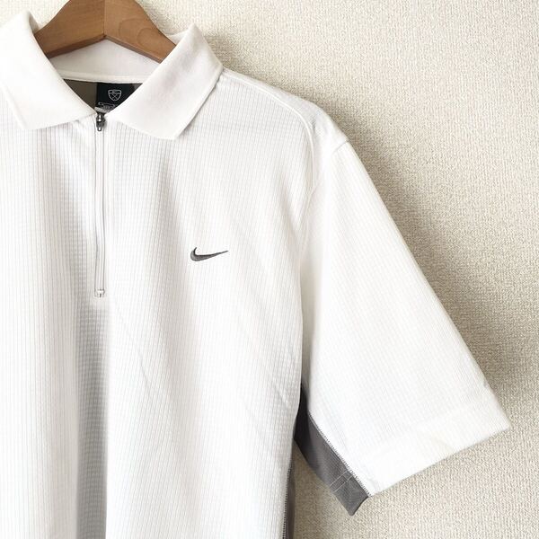 ナイキゴルフ ハーフジップ ポロシャツ L☆Tシャツ ゴルフウェア NIKE GOLF 速乾 半袖 DRI-FIT 通気性 夏 トップス メンズ 速乾 ドライ