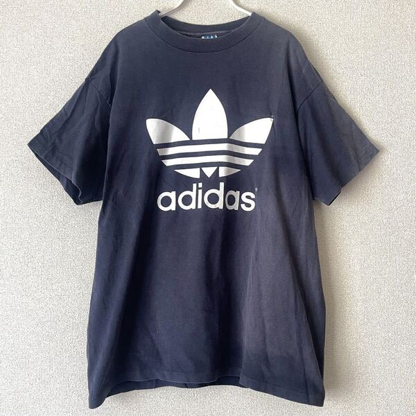メイドインUSA アメリカ製 アディダス 半袖 Tシャツ L ネイビー 古着★ヴィンテージ ビンテージ Y2K 90s 80s 平成 昭和 USA製 トレフォイル