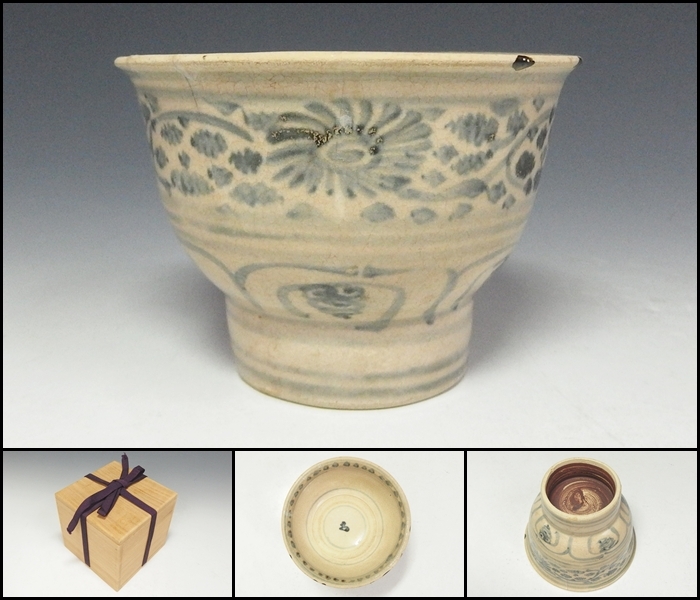 茶道具 安南 月字 兎 角丸口 茶入 16世紀 ベトナム 茶器 濃茶 古玩 古物 Yahoo!オークション -「安南染付茶碗」(東南アジア) (陶芸)の