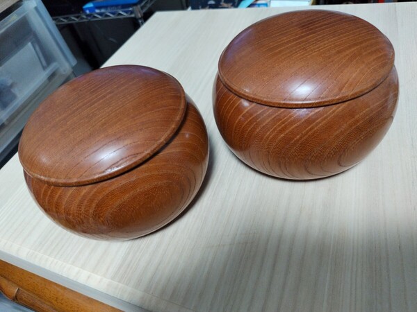 蛤碁石と欅碁笥のセット