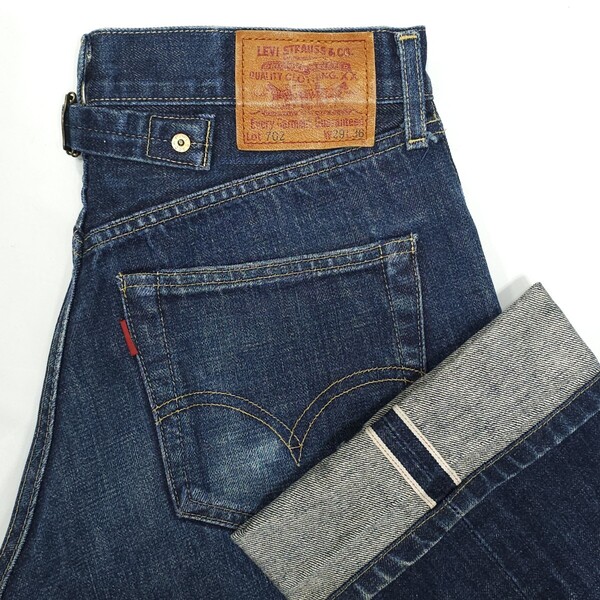 Levi'sリーバイス☆702XXヴィンテージ復刻ジーンズW29ジーパン日本製デニムパンツ赤耳ビッグEビンテージ702-XXセルビッジBigEセルヴィッジ