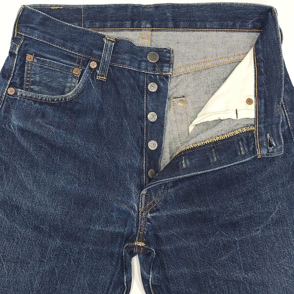 USA製バレンシアLevi'sリーバイス501XXヴィンテージ復刻セルヴィッジ赤耳ビッグEデニムパンツ501-0003ジーンズBigEヒゲ90年代エイジング