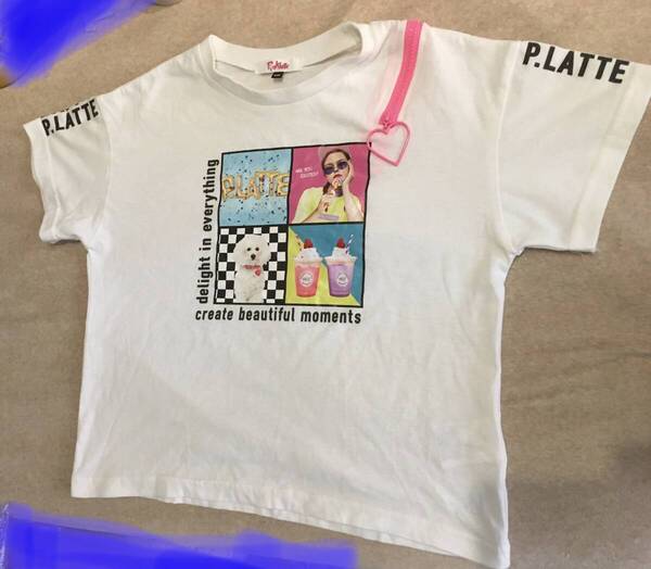 中古 PINK-latteニコラ掲載肩あき転写 Tシャツ オフホワイト(003)14(XXS140cm)