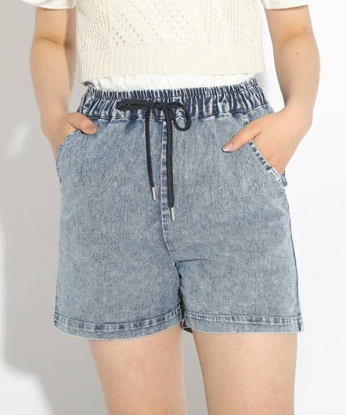 新品 PINK-latte【ストレッチ】イージーショートパンツ ライトブルー(591) 14(140cm) 定価2189円