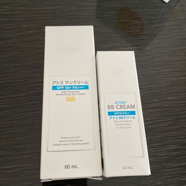 アトミ2点セット 新品BBクリーム40ml 26年7月 と 日焼け止め60ml 27年8月 SPF50 韓国人気商品 送料込み PA アトミ日焼け止め