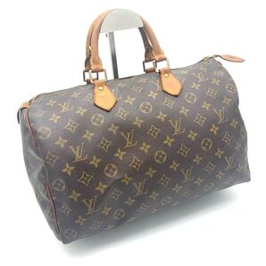LOUIS VUITTON スピーディ35 モノグラム ハンドバッグ PVC ミニボストンバッグ A4 手提げ クラシック LV ユニセックス マロン ブラウン