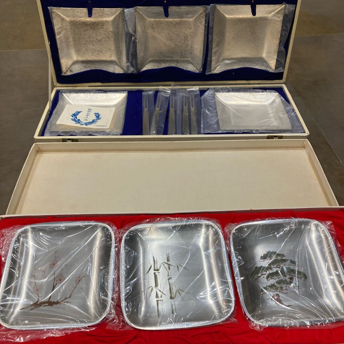 純銀製 銘々皿　刻印入り⭐︎約14cm 木箱入り haku_mamezara_2set_i_sv_600x60