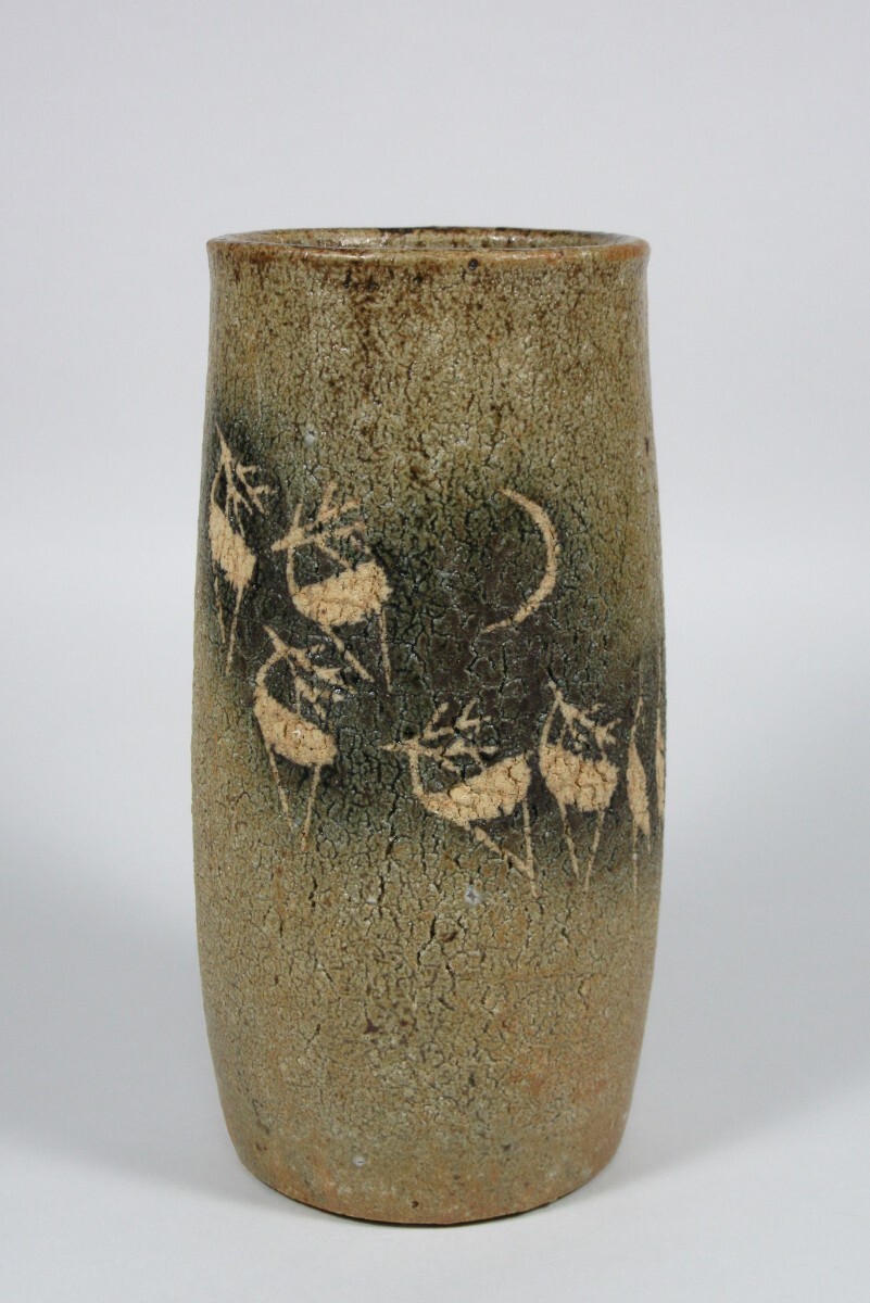 秀逸作 河本五郎 灰釉花入 Yahoo!オークション -「河本五郎」(陶芸) (工芸品)の落札相場