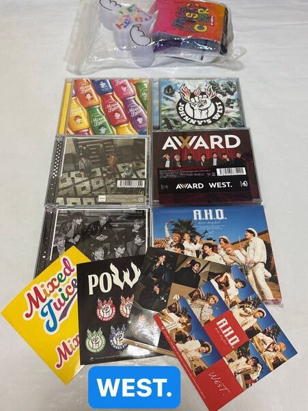 【送料込・匿名配送】現 WEST. CD6点セットジャニーズWEST シングル、アルバム ステッカー付き 一部傷あり オマケ付き