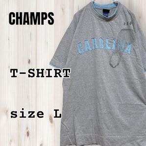 チャンプス 半袖Tシャツ アメリカシティロゴ ワッペン グレー USA企画L