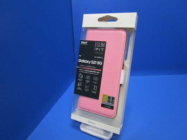 ラスタバナナ RastaBanana Galaxy S21 5G 薄型手帳ケース サイドマグネット ピンク 6159GS21BO