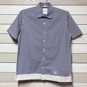 SIZE 2 UNIFORM EXPERIMENT LINE BLOCK CHECK SHIRT BLUE WHITE ユニフォームエクスペリメント ライン ブロック チェックシャツ UE