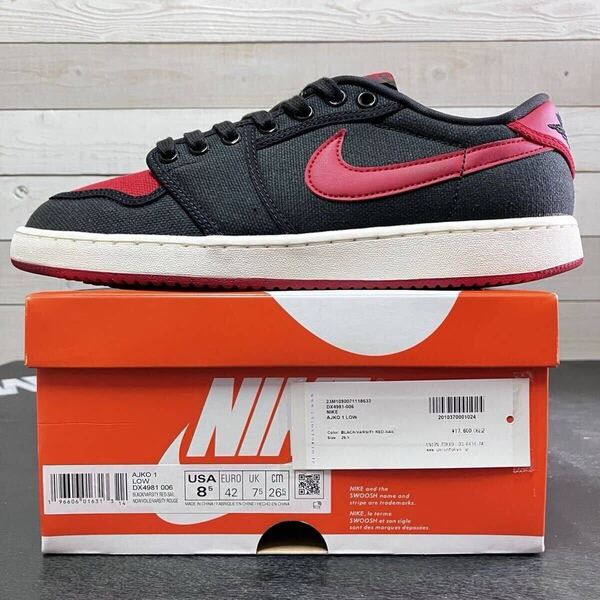 26.5cm NIKE AJKO 1 LOW BRED DX4981-006 AJ KO JORDAN KNOCKOUT ナイキ エア ジョーダン ワン ノックアウト ブレッド