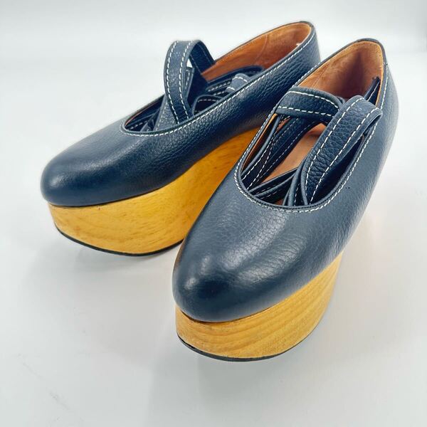 【極美品】Vivienne Westwood ロッキンホース 1円 バレリーナ 厚底 レザー ブルー 青 ヴィヴィアンウエストウッド 靴 パンク系 NANA ナナ