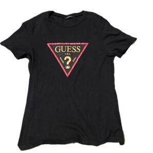 GUESS 半袖Tシャツ L コットン100% 半袖 Tシャツ 黒 Tシャツ ブラック