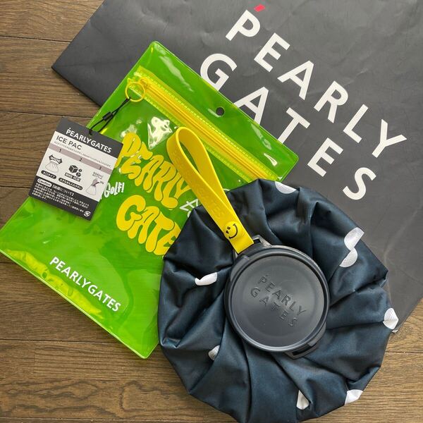 送料無料PEARLY GATESパーリーゲイツWIDEアイスPAC大口氷嚢BIG ICE500mlボトルIN可能PGニコハンドル付小難クリアポーチ付Navy(大特価)新品