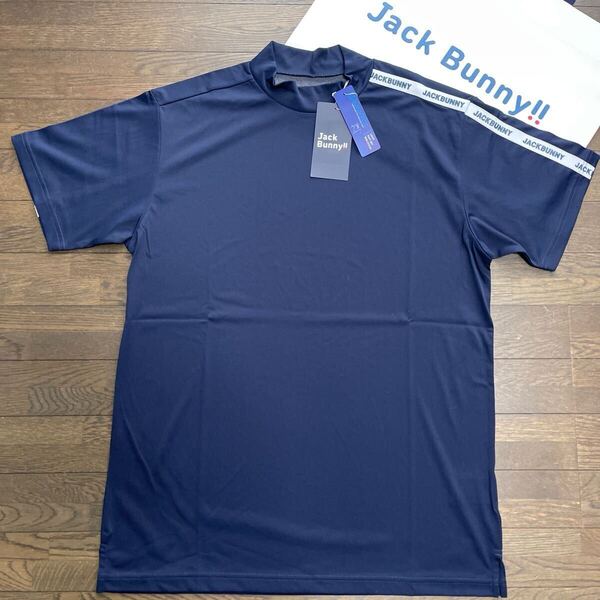 送料無料ジャックバニーbyパーリーゲイツ MENS JACK BUNNYモックネック半袖シャツSALIGHTEC超軽量速乾凸凹ベタ付軽減Navy(大特価5)新品