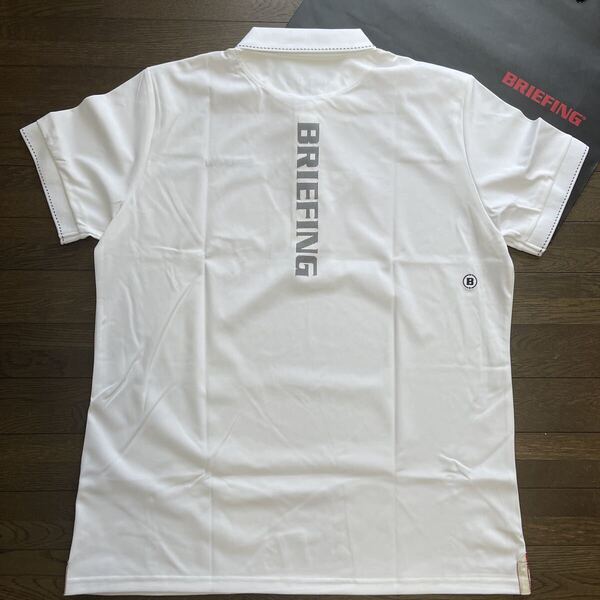 送料無料BRIEFING GOLFブリーフィング最新KING MENS TOURポロシャツ背面BIGLOGOスクラムテック速乾乾燥衣服内DRY伸縮White(大特価2XL)新品