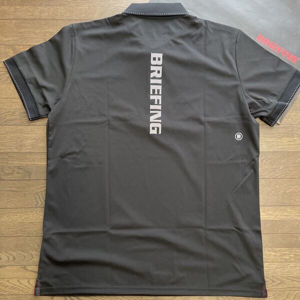 送料無料BRIEFING GOLFブリーフィング最新KING MENS TOURポロシャツ背面BIGLOGOスクラムテック速乾乾燥衣服内DRY伸縮Black(大特価2XL)新品