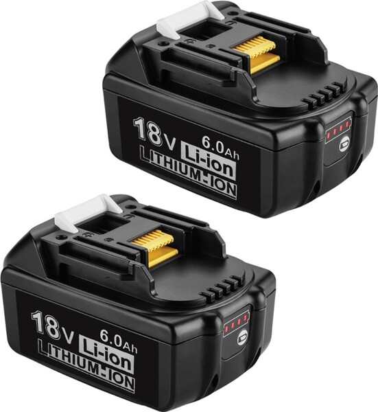 マキタ18V バッテリー互換 BL1860B対応 6.0Ah リチウムイオンバッテリー LED残量表示付き 電動工具用 2個セット
