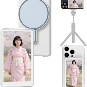 JEVDES iphone モニター 4K/1080P 自撮りモニター 輝度調整可・外カメラリアルタイムミラーリング 磁気式ワイヤレスディスプレイ
