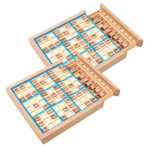 ナンプレ ボードゲーム 木製 数独 ナンプレボード 数字 パズル 脳トレ 小学生 高齢者 知育玩具 2個 セット
