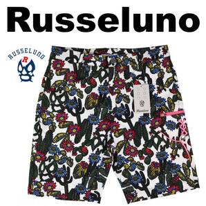 ■【size5】定価12,100円 ラッセルノ ゴルフ Russeluno GOLF ルチャ 花柄&サボテン ショートパンツ 白■