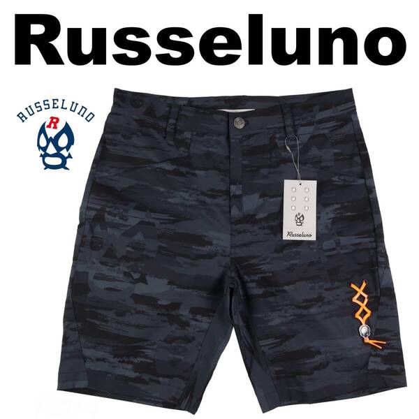 ■【size5】定価12,100円 ラッセルノ ゴルフ Russeluno GOLF ルチャ 迷彩柄 ショートパンツ 黒■