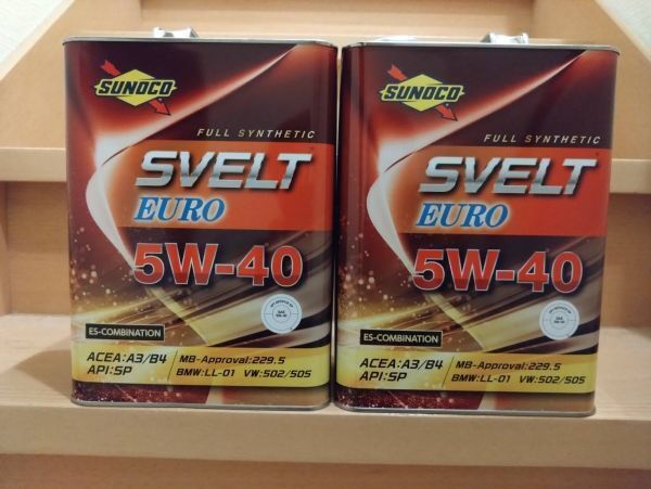 SUNOCO SVELT EUROスノコ スヴェルト スベルト ユーロ SP A3/B4 5W-40 4L 2缶 エステル配合 合成油 正規品