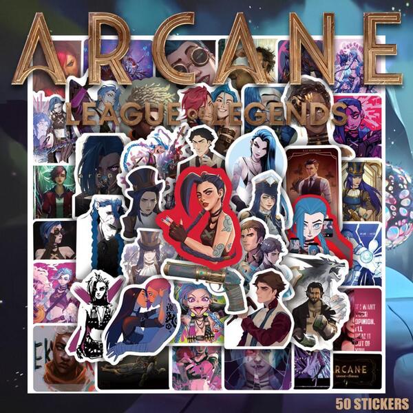 Arcane アーケイン ステッカー 50枚セット PVC 防水 シール 大量 リーグオブレジェンド League of Legends LOL アニメ ゲーム