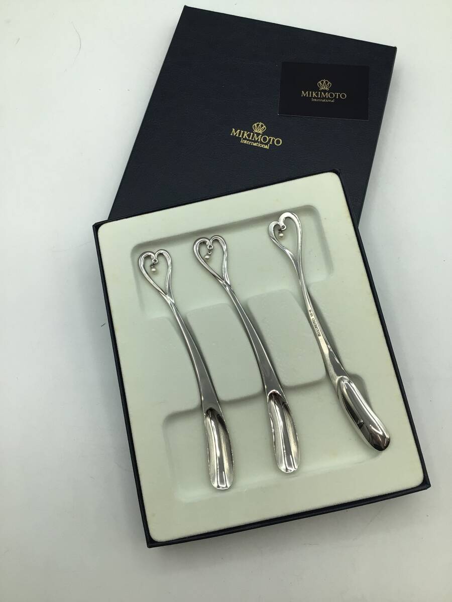 MIKIMOTO ミキモト スプーン パール付き5本 アクセサリートレイ未使用 MIKIMOTO ミキモト スプーン パール付き5本 アクセサリートレイ