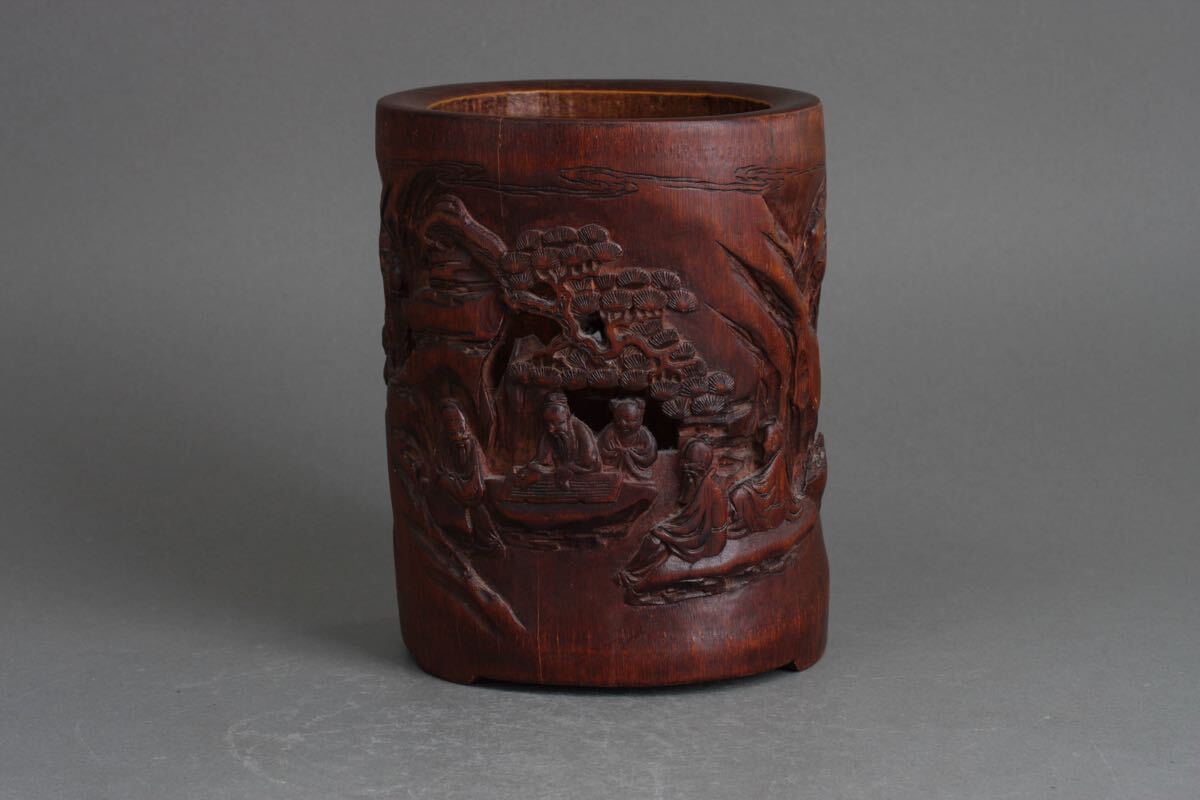 【海】中国美術 清代期 辰砂釉 筆筒 骨董品 時代品 美術品 Yahoo!オークション -「中国 筆筒」の落札相場・落札価格