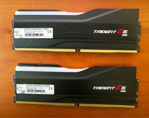 デスクトップメモリ G.Skill Trident Z5 RGB DDR5 PC-51200 96GB(48GBx2) F5-6400J3239F48GX2-TZ5RK