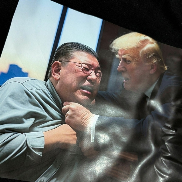 トランプ 石破 バトルTシャツ L おもしろ 喧嘩 ブラックジョーク
