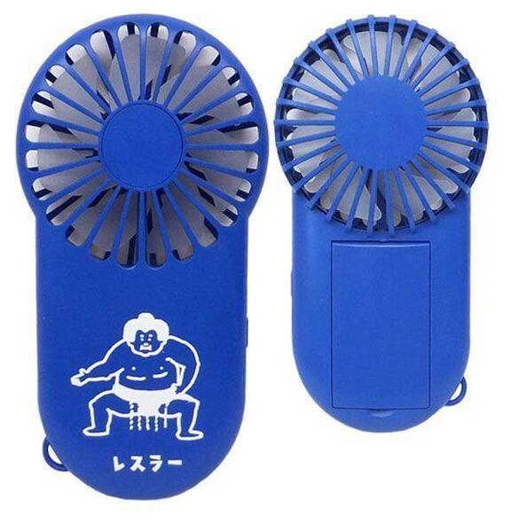 新品 相撲 レスラー USB充電式扇風機 スリムハンディファン スタンド付