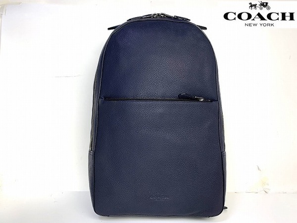 極美品★送料無料★ コーチ メンズ COACH メトロポリタン ペブル レザー バックパック リュック デイパック