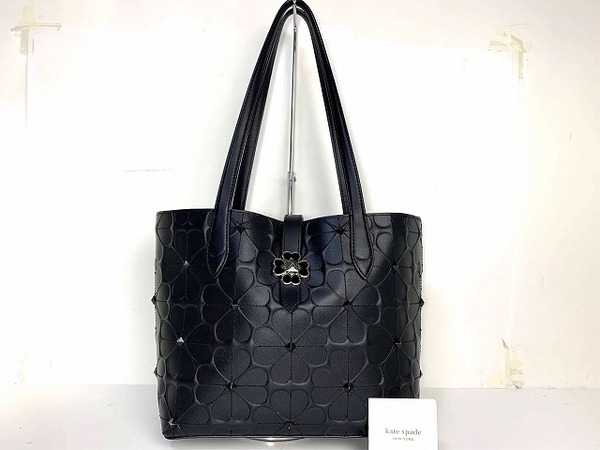 極美品★送料無料★ kate spade ケイトスペード レザー トートバッグ 肩掛け可能 ブラック