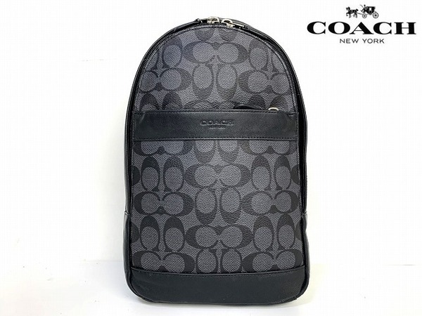美品★送料無料★ コーチ COACH メンズ チャールズ シグネチャー スリングバッグ ワン ショルダー ボディバッグ