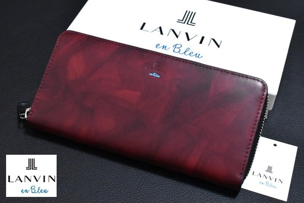 【送料無料】新品 LANVIN en Bleu【ミスティカル】ラウンドファスナー 長財布 532605 レッド ランバンオンブルー