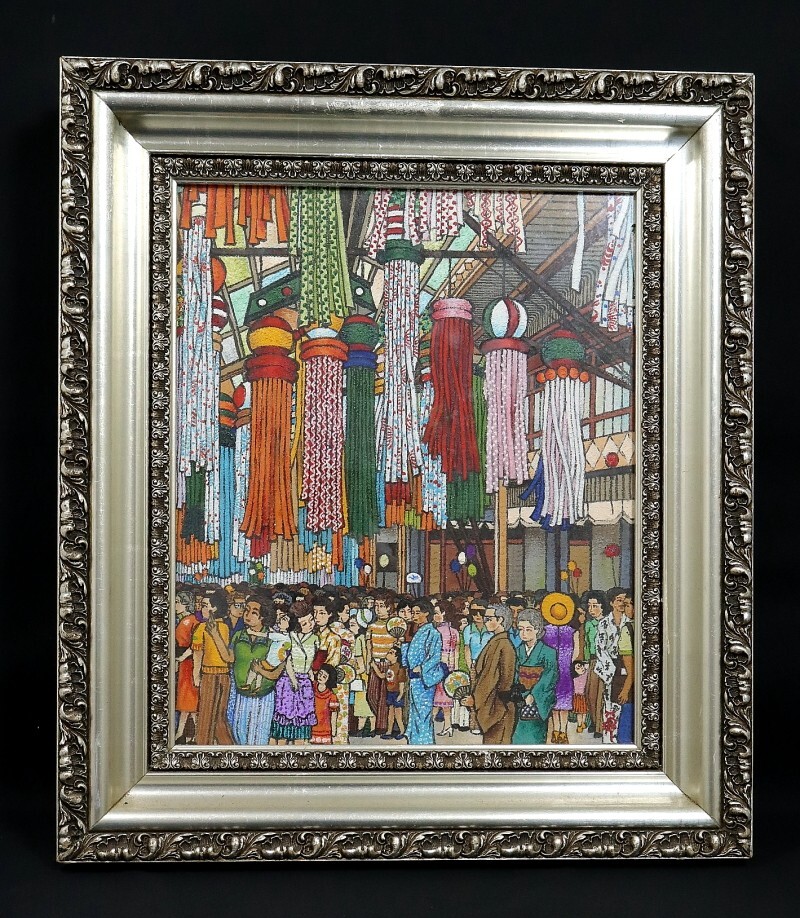 「真作」作者不明「神戸港」風景画　油彩画　額装　サイン有り　F8号 真作」作者不明「神戸港」風景画 油彩画 額装 サイン有り F8号