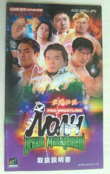 !説明書のみ! 激闘伝説 ドリームマネージメント プロレスリング ノア NOAH ゲームボーイアドバンス 【匿名発送・追跡番号あり】