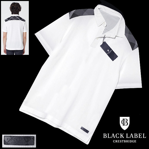 送料無料!定価2万 新品 L(3)ブラックレーベル クレストブリッジ 吸水速乾性 チェック シアサッカー半袖ポロシャツBLACK LABEL CRESTBRIDGE