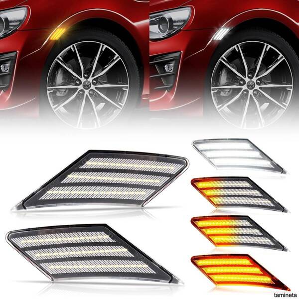 サイドマーカーウインカー スバル BRZ ZC6クリアレンズ フロントサイドマーカー アンバー ホワイト デイライト LED リーズナブルで明るい