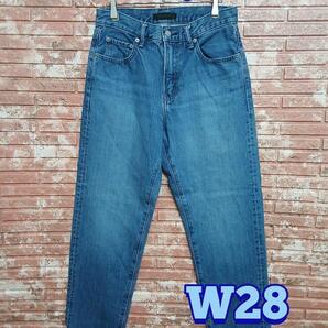 【UNIQLO】メンズ レギュラーフィット テーパード ジーンズ ブルー W28