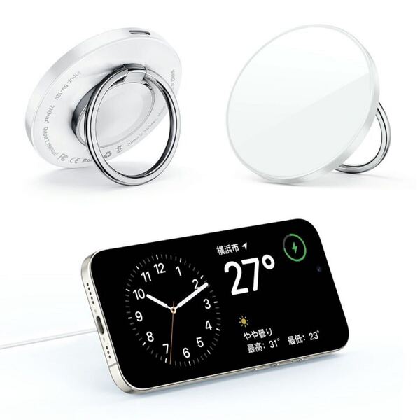 【ジャンク】3IN1ワイヤレス充電器 BB1976 Apple Watch充電器 iPhone Airpodsに対応 スマホリング機能付 15W 同時充電 コンパクト