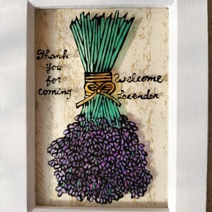 送料無料!ステンドグラス風 ラベンダーのスワッグ グラスアート インテリア雑貨 ハンドメイド プレゼント welcome Lavender